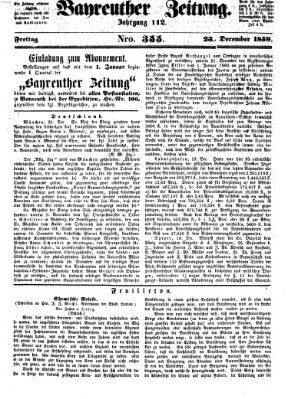 Bayreuther Zeitung Freitag 23. Dezember 1859