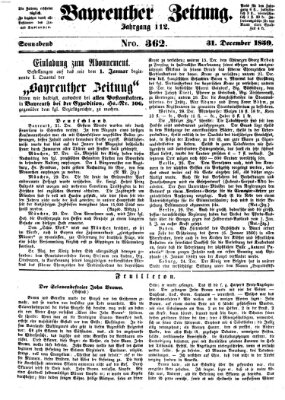 Bayreuther Zeitung Samstag 31. Dezember 1859