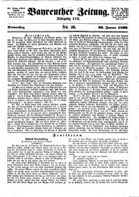 Bayreuther Zeitung Donnerstag 26. Januar 1860