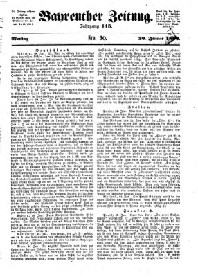 Bayreuther Zeitung Montag 30. Januar 1860