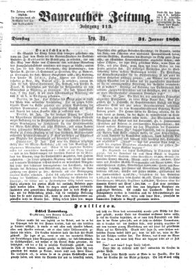 Bayreuther Zeitung Dienstag 31. Januar 1860