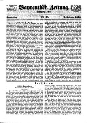 Bayreuther Zeitung Donnerstag 2. Februar 1860