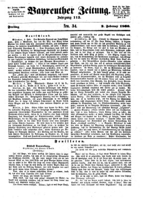 Bayreuther Zeitung Freitag 3. Februar 1860