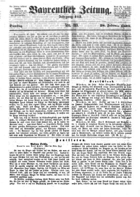 Bayreuther Zeitung Dienstag 28. Februar 1860