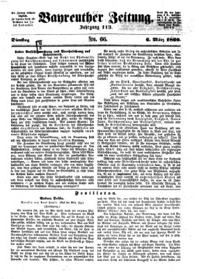 Bayreuther Zeitung Dienstag 6. März 1860