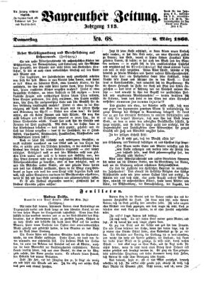 Bayreuther Zeitung Donnerstag 8. März 1860