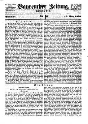 Bayreuther Zeitung Samstag 10. März 1860