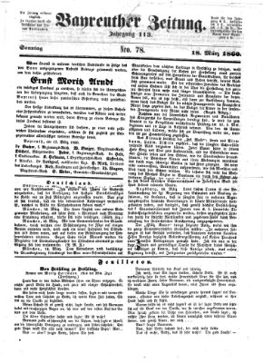 Bayreuther Zeitung Sonntag 18. März 1860