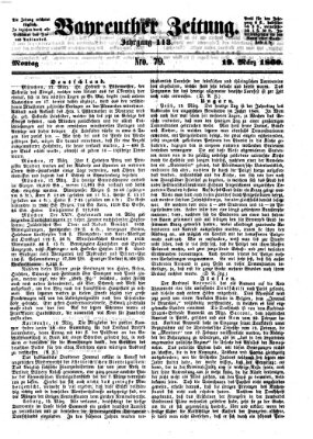 Bayreuther Zeitung Montag 19. März 1860