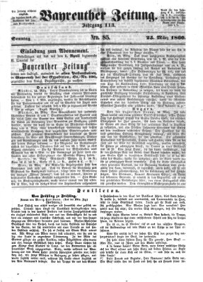 Bayreuther Zeitung Sonntag 25. März 1860