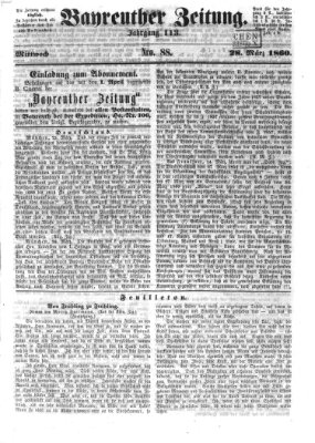 Bayreuther Zeitung Mittwoch 28. März 1860