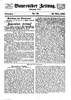 Bayreuther Zeitung Donnerstag 29. März 1860