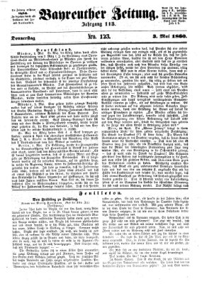 Bayreuther Zeitung Donnerstag 3. Mai 1860