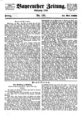 Bayreuther Zeitung Freitag 11. Mai 1860