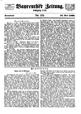 Bayreuther Zeitung Samstag 12. Mai 1860