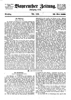 Bayreuther Zeitung Dienstag 22. Mai 1860