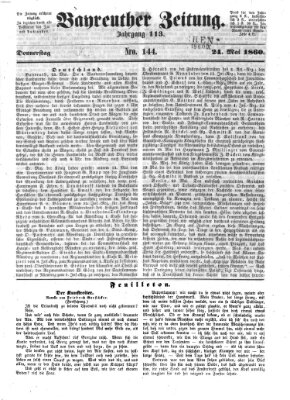 Bayreuther Zeitung Donnerstag 24. Mai 1860