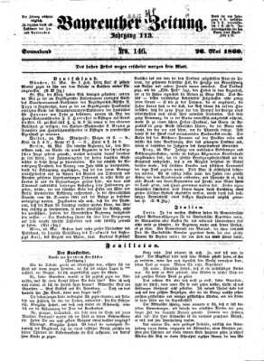 Bayreuther Zeitung Samstag 26. Mai 1860