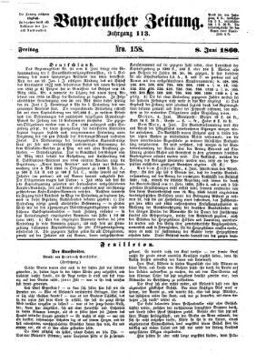 Bayreuther Zeitung Freitag 8. Juni 1860