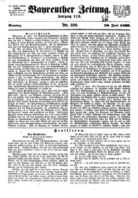 Bayreuther Zeitung Sonntag 10. Juni 1860