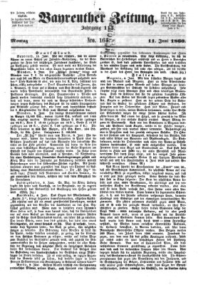 Bayreuther Zeitung Montag 11. Juni 1860