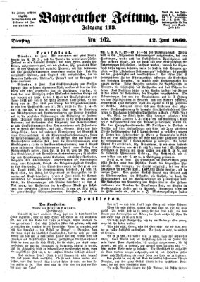 Bayreuther Zeitung Dienstag 12. Juni 1860