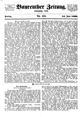 Bayreuther Zeitung Freitag 15. Juni 1860