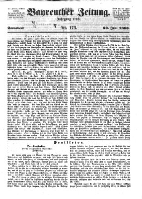 Bayreuther Zeitung Samstag 23. Juni 1860