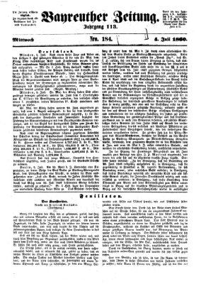 Bayreuther Zeitung Mittwoch 4. Juli 1860