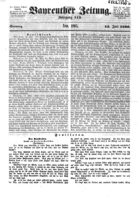 Bayreuther Zeitung Sonntag 15. Juli 1860