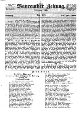 Bayreuther Zeitung Sonntag 22. Juli 1860