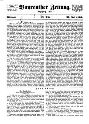 Bayreuther Zeitung Mittwoch 25. Juli 1860