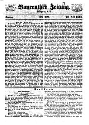 Bayreuther Zeitung Sonntag 29. Juli 1860