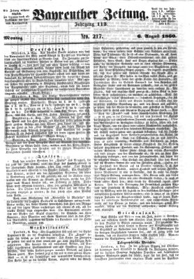 Bayreuther Zeitung Montag 6. August 1860