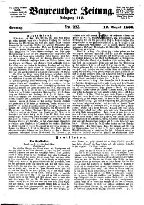 Bayreuther Zeitung Sonntag 12. August 1860