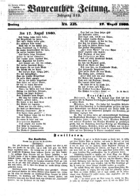 Bayreuther Zeitung Freitag 17. August 1860