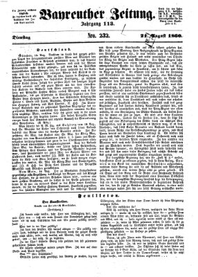 Bayreuther Zeitung Dienstag 21. August 1860