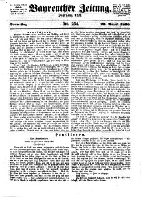 Bayreuther Zeitung Donnerstag 23. August 1860