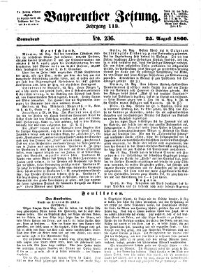 Bayreuther Zeitung Samstag 25. August 1860