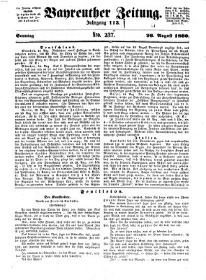 Bayreuther Zeitung Sonntag 26. August 1860