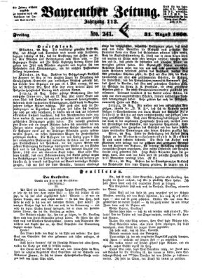 Bayreuther Zeitung Freitag 31. August 1860