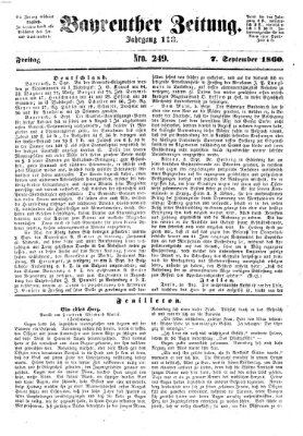 Bayreuther Zeitung Freitag 7. September 1860