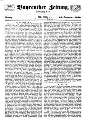 Bayreuther Zeitung Montag 10. September 1860