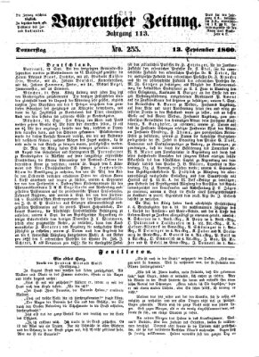 Bayreuther Zeitung Donnerstag 13. September 1860