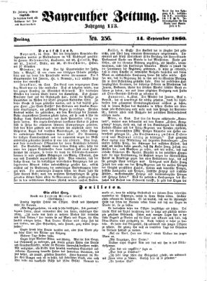 Bayreuther Zeitung Freitag 14. September 1860