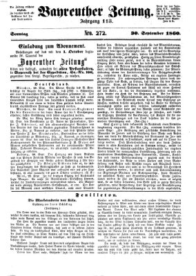 Bayreuther Zeitung Sonntag 30. September 1860