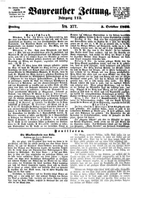 Bayreuther Zeitung Freitag 5. Oktober 1860