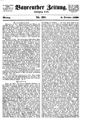 Bayreuther Zeitung Montag 8. Oktober 1860