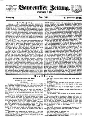 Bayreuther Zeitung Dienstag 9. Oktober 1860