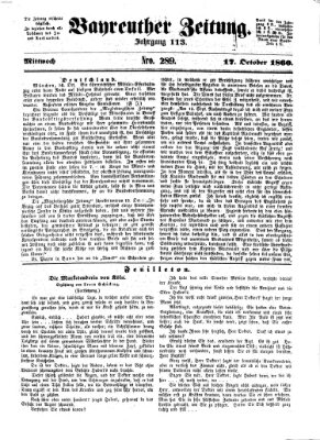 Bayreuther Zeitung Mittwoch 17. Oktober 1860